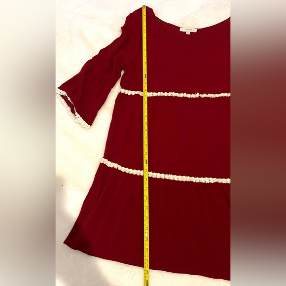 Umgee USA Bell Sleeve Dress Gauze Cotton Christmas Red White A Line Size XL - Picture 9 of 11